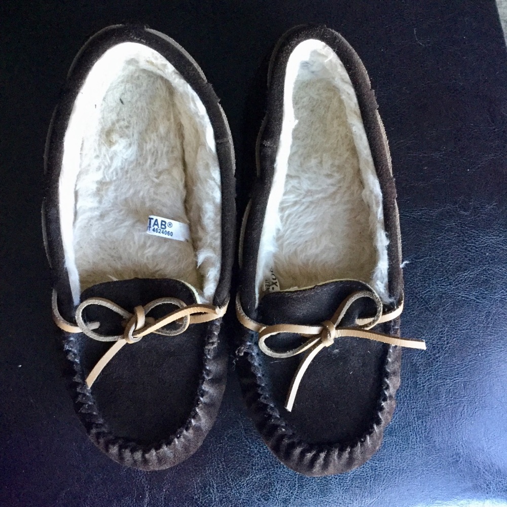 Sox Tab brown moccasins leather accents slippers